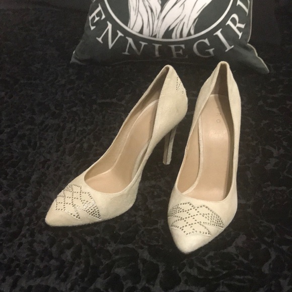 ivory suede heels